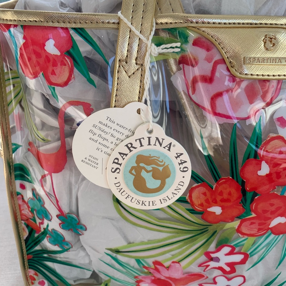 Spartina 449 Flamingo Floral Retreat Beach Tote